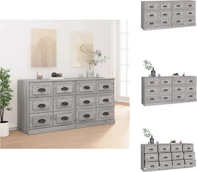 Immagine prodotto di vidaXL Credenze 2 pz. Materiale a base di legno Sonoma grigio - Credenze