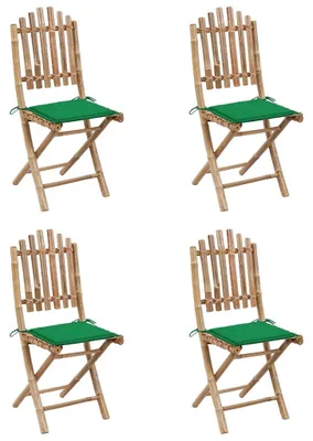 Produktbild von vidaXL 5-tlg. Garten-Essgruppe mit Kissen Klappbar Bambus