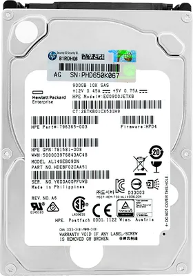 Produktbild von Festplatte HP EG0900JETKB 900GB 10000Rpm SAS III 2.5" Zoll 796365-003