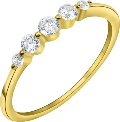 Produktbild von V Ring 375/- Gold weiß 060 (19,1) Zirkonia weiß 371370553-2