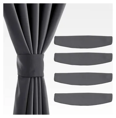 Produktbild von 4 Stück Magnetische Vorhang Raffhalter Grau, 47x10 cm