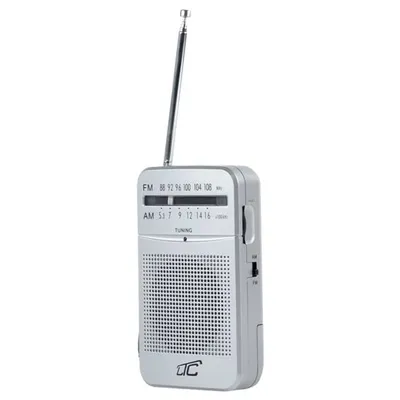 Image de Lega Radio de poche Radio portable AM/FM Fonctionnement sur piles Prise casque Argent