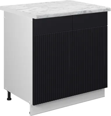 Produktbild von Spülenunterschrank Vicco Fame-Line Schwarz gestreift 80 cm , AP Marmor, Model 50917