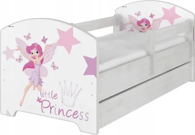 Obrázek produktu pro Dětská postel z masivu Postel pro mládež Junior postel Junior postel včetně matrace a zásuvky 160x80; princezna