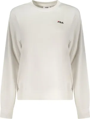 Produktbild von Weißer Damenpullover ohne Reißverschluss: Baumwolle & Stickerei
