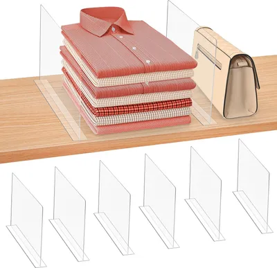 Produktbild von Durchsichtige Acrylregaltrenner - Schrankorganisatoren - 6 Stück - Transparent