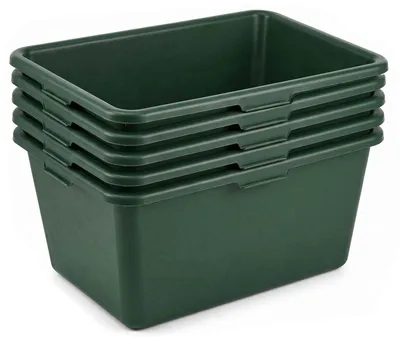 Produktbild von Wildwanne 90 Liter 5er Set XXL Futterwanne Grün Lebensmittelecht Robust