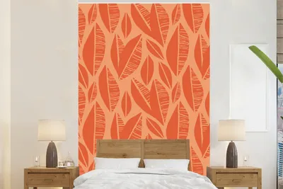 Produktbild von MuchoWow® Fototapete für Wohnzimmer oder Schlafzimmer Wandtapete Vinyl Motivtapete Blätter - Muster - Abstrakt - 170x260 cm - Wohnzimmertapete
