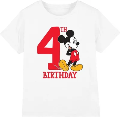 Productafbeelding van Disney - T-shirt voor kinderen - 4e verjaardag - TV3297 (128) (Wit)