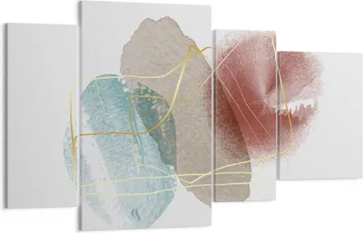 Produktbild von Bild auf Leinwand - Leinwandbild - 4 Teile - Form Figur Abstraktion - 120x70cm - Wand Bild - Wanddeko - Wandbilder - Leinwanddruck - Bilder - Wanddekoration - Leinwand bilder - DL120x70-5057
