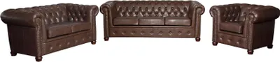 Immagine prodotto di Divano in pelle divano set 3+2 posti design divano Chesterfield