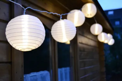 Produktbild von LED Lichterkette 20er Lampions 7,5cm warmweiß 4,75m lang FHS 18313