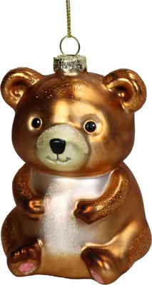 Produktbild von Christbaumschmuck Glas 10,4cm Teddybär Figur Braun