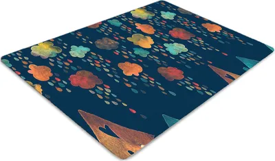 Produktbild von Stuhlunterlage Bürostuhlunterlage 120 cm x 90 cm Bodenmatte Bürostuhlunterlage - Bunte Häuser