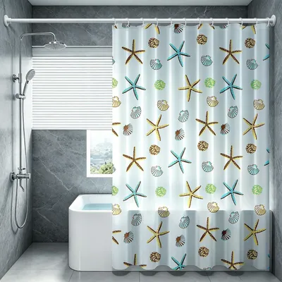 Image de Rideau de douche en PEVA, lavable, imperméable, 180x180 cm, avec œillets et crochets, pour la salle de bain