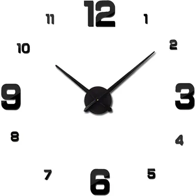 A wall clock with black numbers and hands on a white background.