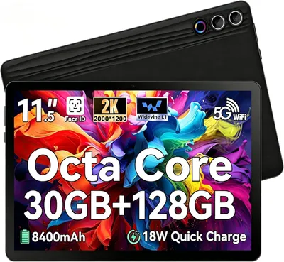 Produktbild von JENBIZZ Tablet 11.5 Zoll, 30 GB RAM + 128 GB ROM, 2K Display, Octa-Core, Android 15, 8400 mAh, WiFi 6
