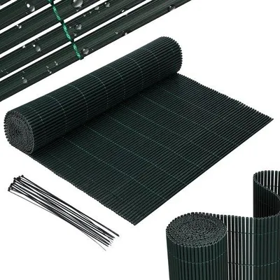 Imagen del producto de Protector de PVC de 0,9 x 5 metros para jardín y terraza, resistente al viento y a la intemperie, con protección UV, color verde