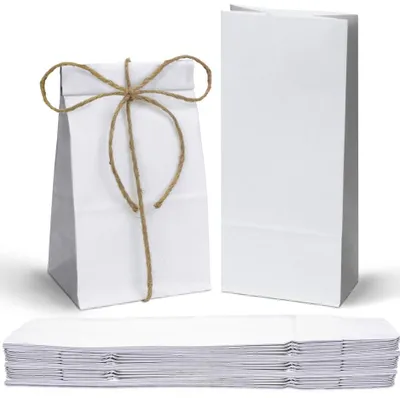 Produktbild von Allbag Blockbodenbeutel weiß 10x7x26 cm 25 Stück