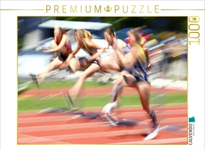 Produktbild von CALVENDO Puzzle Kopf an Kopf-Rennen: Wettkampf im Hürdenlauf | 1000 Teile Lege-Größe 64x48cm Foto-Puzzle für glückliche Stunden