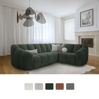Produktbild von MIUFORM Shell L Sofa Armlehne RECHTS - 265x205 cm - Dunkelgrün - Modulsofa Couch