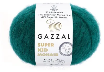 Produktbild von Wolle Gazzal Super Kid Mohair 64418 c. szmaragd - Stricken & Häkeln