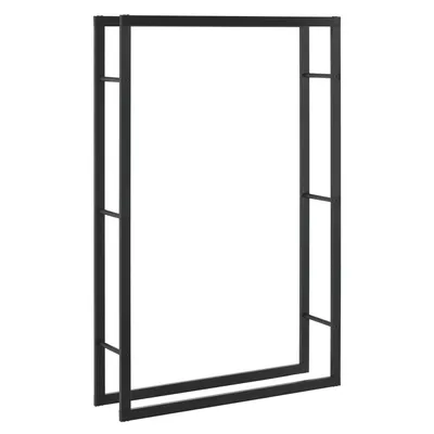 Productafbeelding van And OutdoorMatch Houtopslagrek Hubert – Voor houtopslag – 100 x 25 x 150 cm – Zwart – Staal met poedercoating