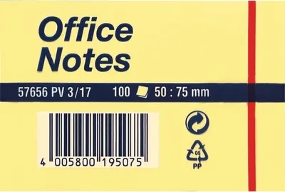 Produktbild von tesa Office Notes 100 Blatt, gelb 50mm x 75mm
