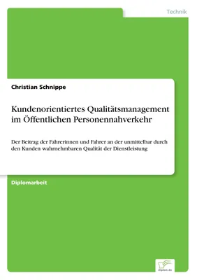 Produktbild von Kundenorientiertes Qualitätsmanagement im Öffentlichen Personennahverkehr