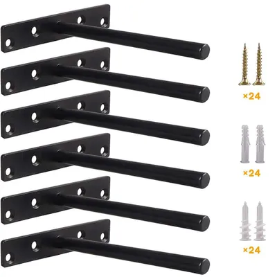 Image de Lot de 6 supports robustes pour étagères murales