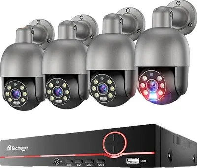 Produktbild von Sicherheitskamerasystem, 8 Kanäle, Vollfarb-Nachtsicht, 8CH 4 Kamera 5MP, Keine