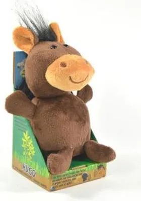 Produktbild von Winfried Kögler GmbH Labertier Pferd Hugo, Sprechendes Plüschtier mit Sprech-, Wiedergabe-, Aufnahmefunktion und Kopfbewegung, 100% Polyester, 18x12x17 cm, Partygag, für Kinder unter 3 Jahren geeignet, feucht abwischbar