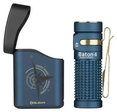 Imagen del producto de Kit Olight Baton 4 Mini: Linterna LED recargable con estuche de carga