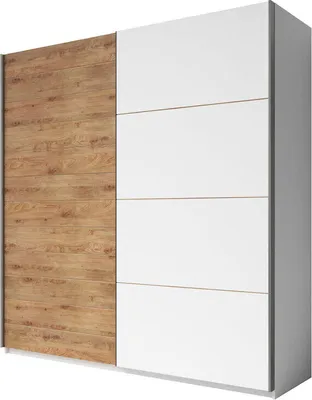 Produktbild von Schwebetürenschrank Galaxy Kleideschrank 200x61x210cm Weiß Eiche Beaufort 2-türig