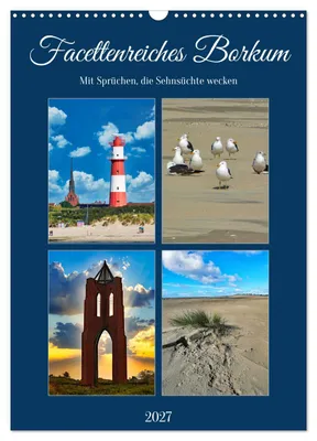 Produktbild von Facettenreiches Borkum (Wandkalender 2027 DIN A3 hoch), CALVENDO Monatskalender