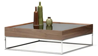 Immagine prodotto di Tavolino moderno in legno e metallo di colore marrone