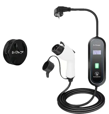 Image de Chargeur de véhicule électrique portable, avec options de courant réglables, écran LCD facile à utiliser, modèle 3,5 kW, 16 ampères, type 1