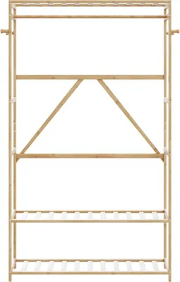 Zdjęcie produktu dla vidaXL Wieszak na ubrania z półkami 110x40x175 cm bambusowy