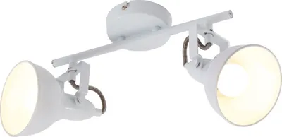 Produktbild von Deckenleuchte Retro 2 dreh-& schwenkbaren 2xE14 Spots 40W Metall Weiß Briloner