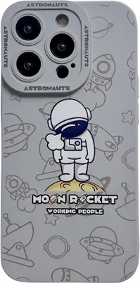 Produktbild von Für iPhone 11 Liquid Silicone Astronaut Pattern Phone Case (Grey)