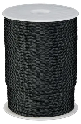 Immagine prodotto di Relaxdays Paracord 4 mm, 80 m, resistente allo strappo, cordino Paracord tipo 3, 9 fili interni + 32 fili esterni, fino a 250 kg, nero