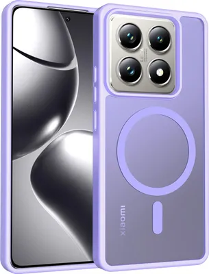 Obrázek produktu pro Magnetické pouzdro pro Xiaomi 14T Pro, kompatibilní s MagSafe, matná průsvitná zadní strana, odolné proti nárazům Fialová