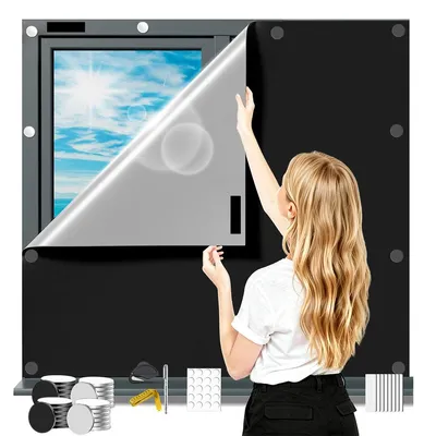 Produktbild von Magnetische Verdunkelungsvorhänge100x145cm,mit Magnetverschluss,UV-Schutz und Wärmedämmung,ideal für Innenräume,und Dreiecksfenster sowie Ferienhäuser