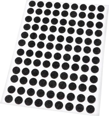 Immagine prodotto di Adsamm® | 108 x guide in feltro | Ø 10 mm | nero | rotondo | 1,5 mm sottili guide autoadesive in feltro per mobili di alta qualità