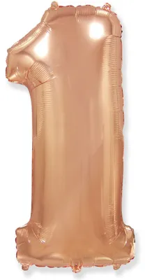 Obrázek produktu pro Fóliový balónek číslice 1 - rosegold - růžovo zlatá - 102 cm