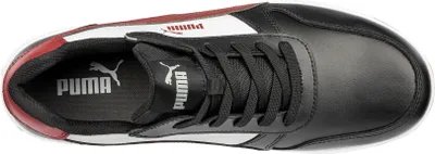 Produktbild von Puma Sicherheitsschuh Frontcourt BLK/WHT/RED Low nach EN ISO 20345:2011 S3 ESD FO HRO SR schwarz  Größe 42