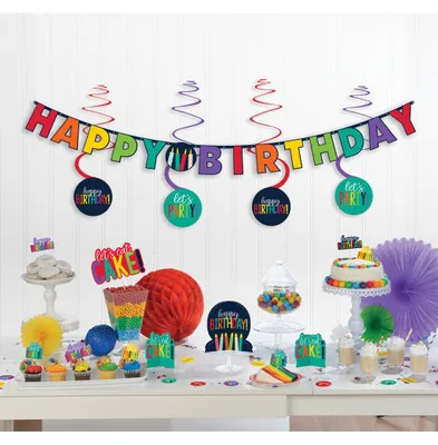Produktbild von Happy Birthday Party Deko Set 17-teilig für den Geburtstag