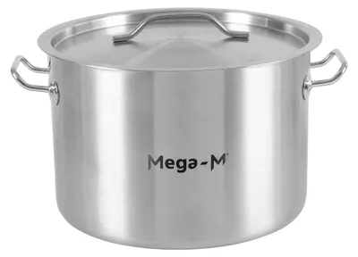 Produktbild von Kochtopf 17 L Edelstahl Ø 22 cm Höhe 32 cm mit Deckel Induktion | Mega-M
