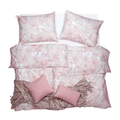 Obrázek produktu pro SCANquilt povlečení FLANEL FINO kontury béžovorůžová 100% bavlna 140 x 200/70 x 90 cm