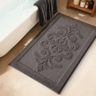 Produktbild von Rutschfeste Badematte Mikrofaser 60 x 90 cm Dunkelgrau